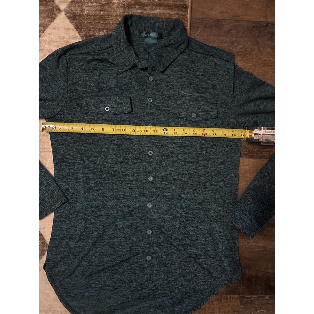 Cowgirl Tuff Company Green Black Button-Up Long Sleeve Stretch Shirt Western Lg - Picture 4 of 6